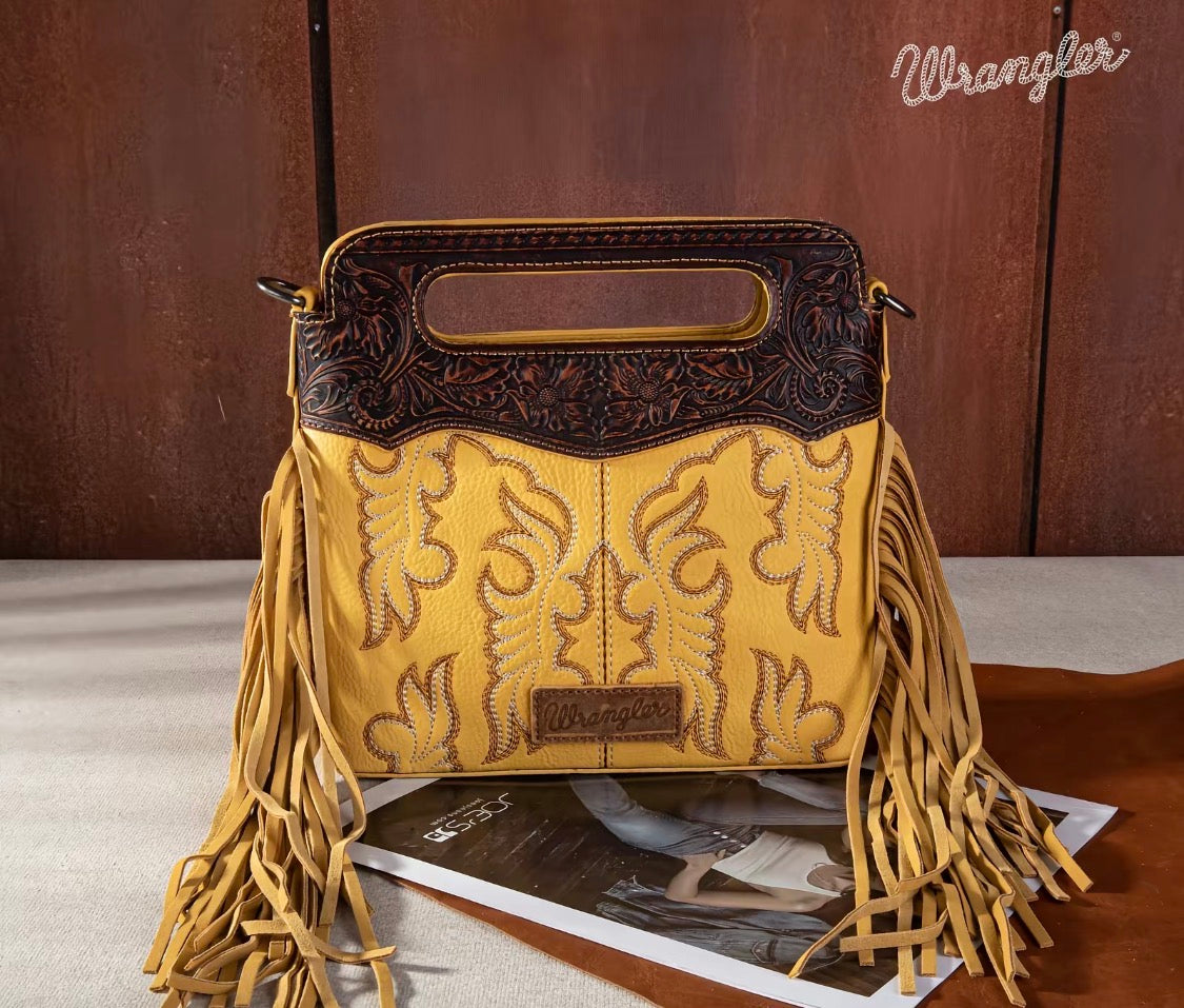 Montana West Embroidered Boot Scroll Tote Bag