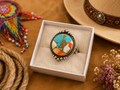 Copper Cotton Candy Turquoise Ring
