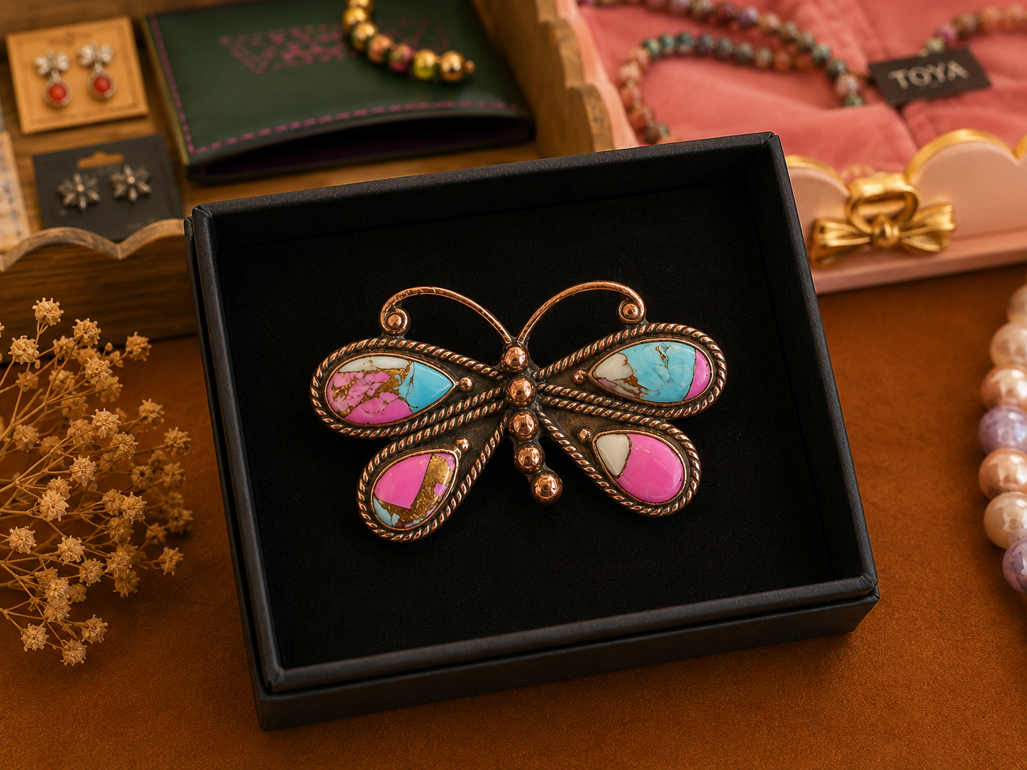 Copper Cotton Candy Butterfly Ring