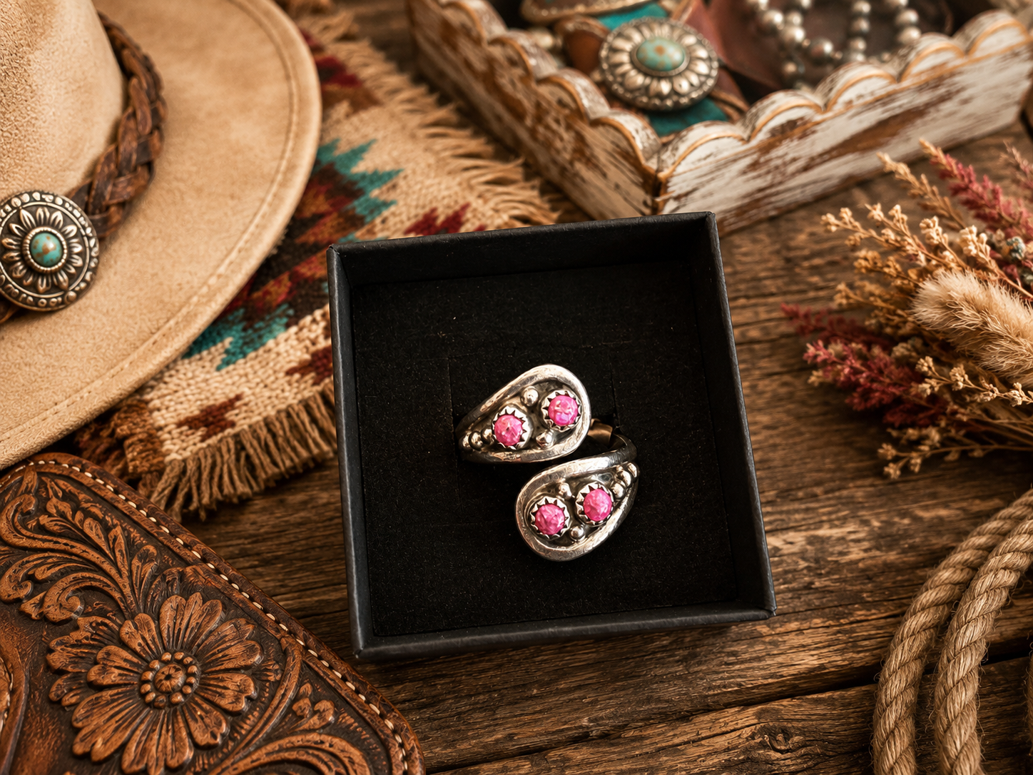 Navajo Pink Opal Ring