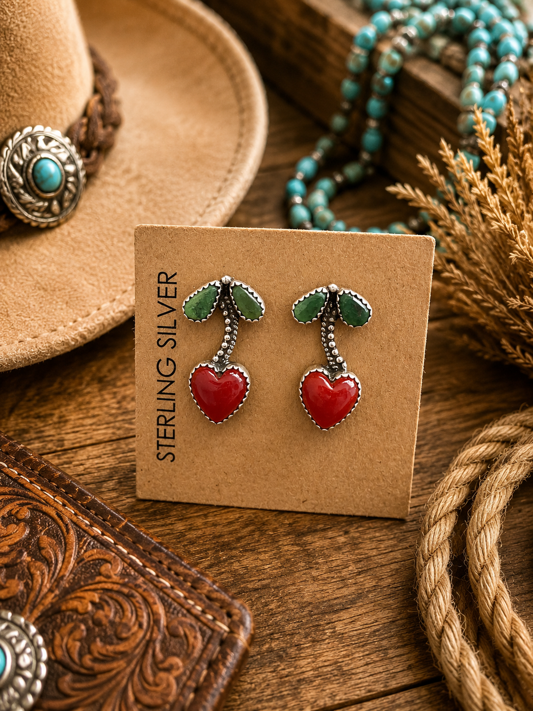 Red Rosa Reeta Earings