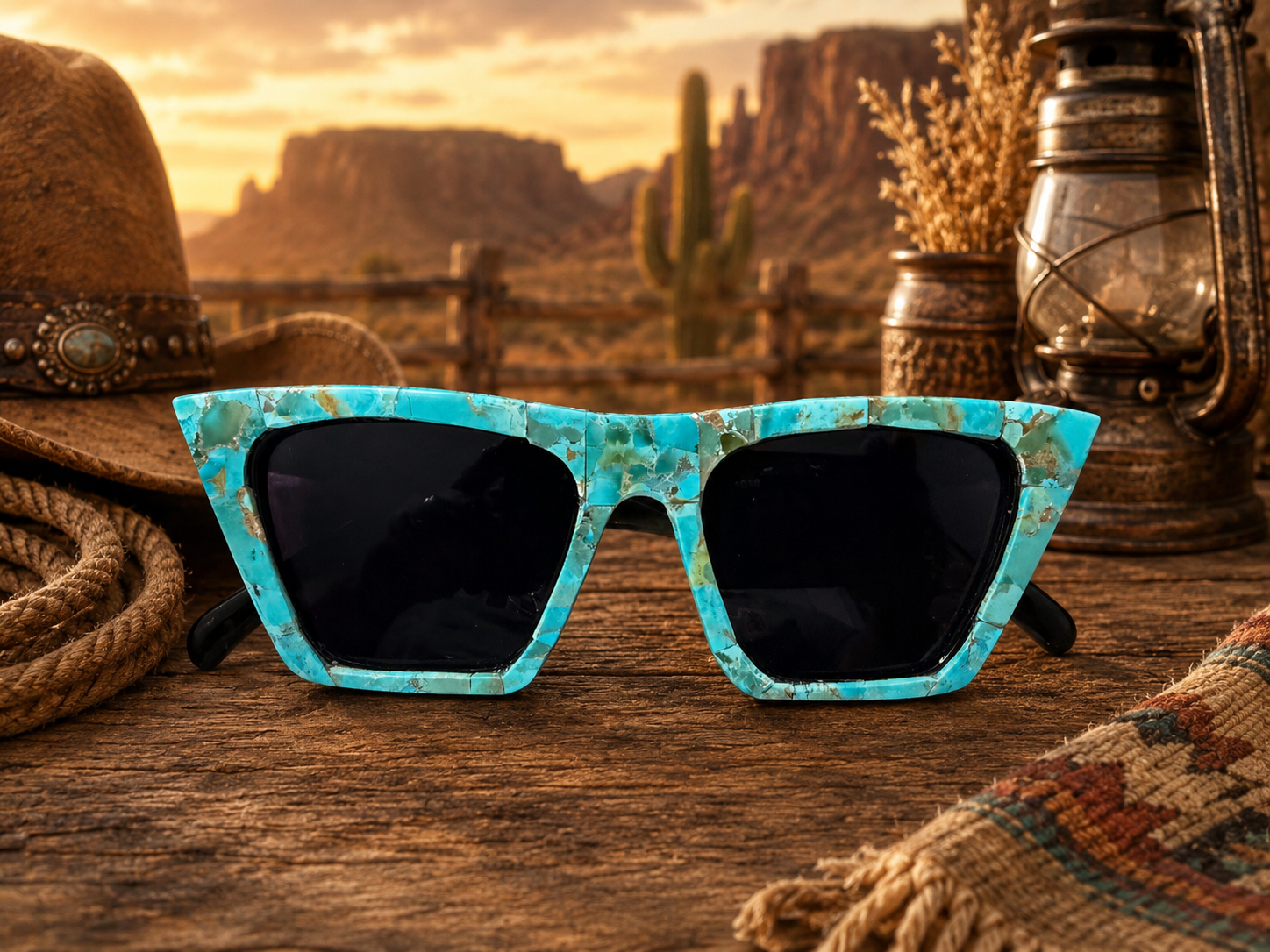 Native American Handmade Turquoise Sunglasses