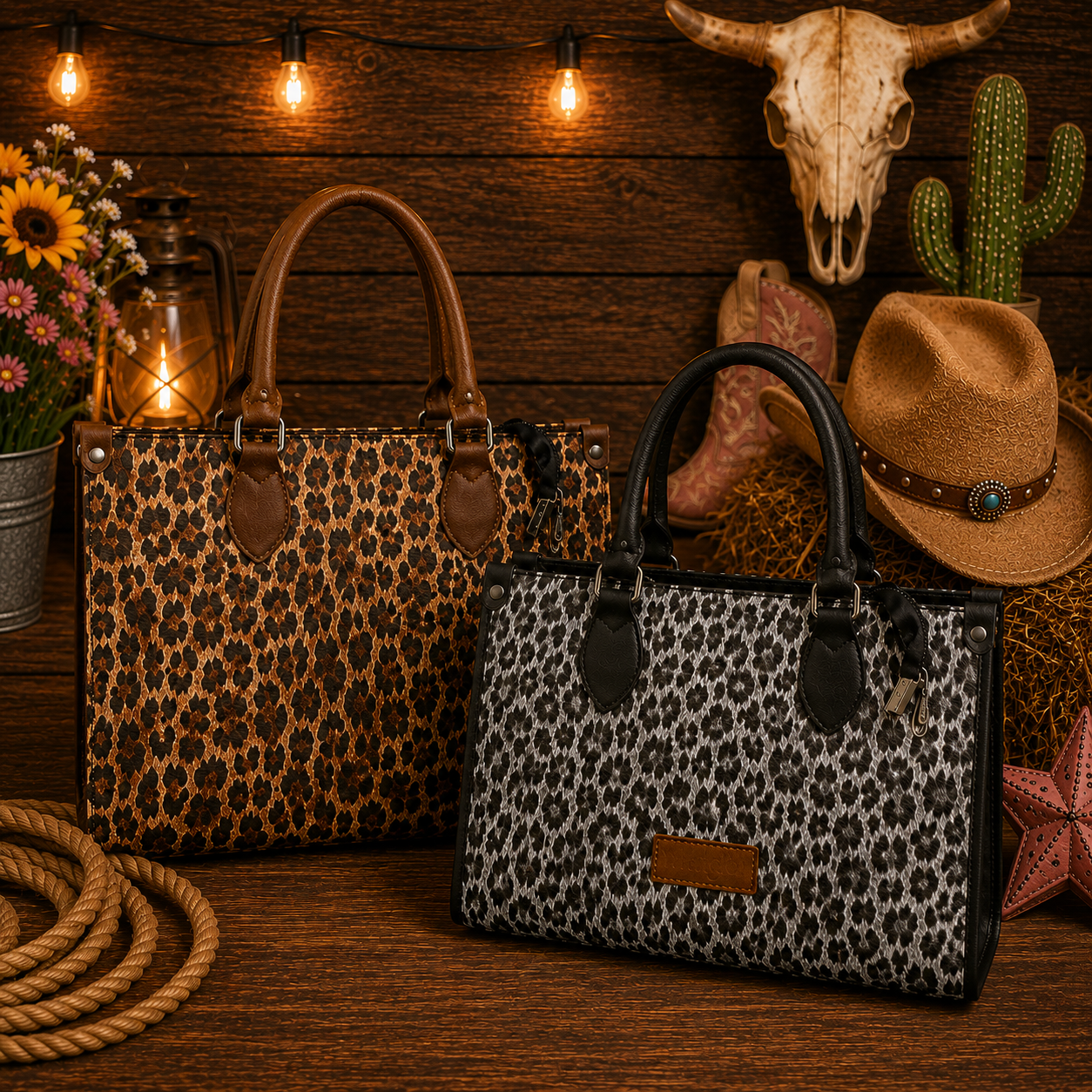 Wrangler Leopard Print Tote Bag