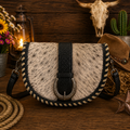 Trinity Ranch Western Hair-On Cowhide Saddle Crossbody Bag