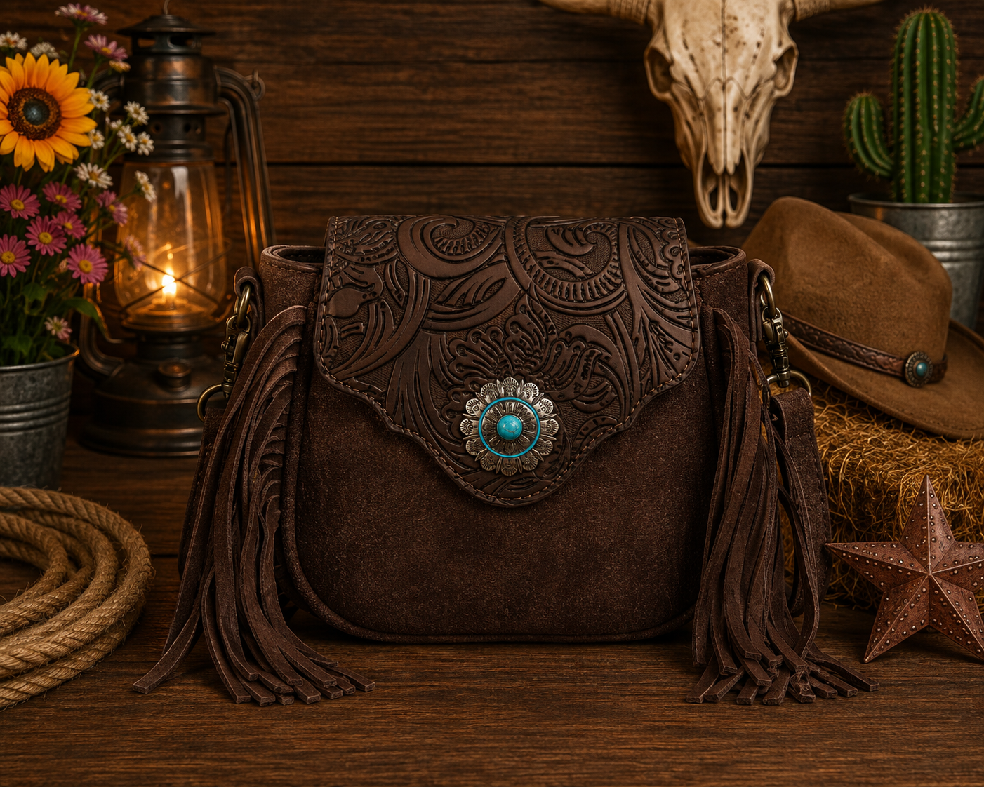 Montana West Flap Fringe Crossbody