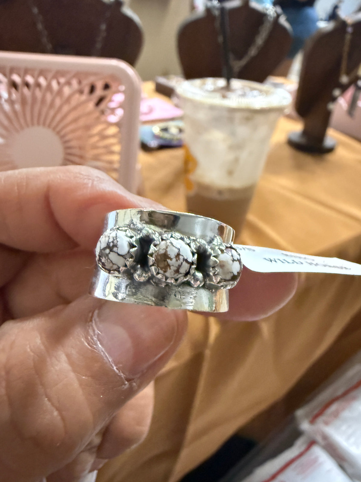White Buffalo 3 Stone Thick Band