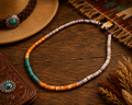 Purple Spiny, Orang Spiny, and Turquoise Necklace