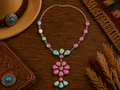 Cotton Candy Full Flower Statement Necklace