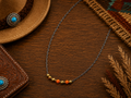 Orange Spiny Gold Plated Beaded Neclace