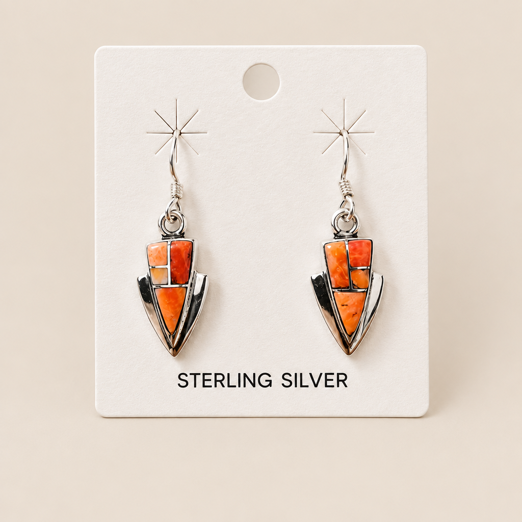 Zuni Inlay Arrowhead Earings